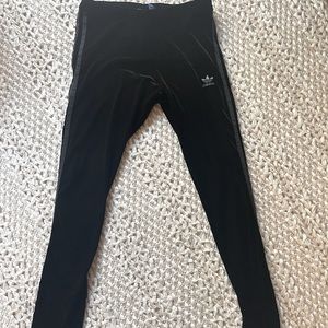 Adidas black velvet track leggings!